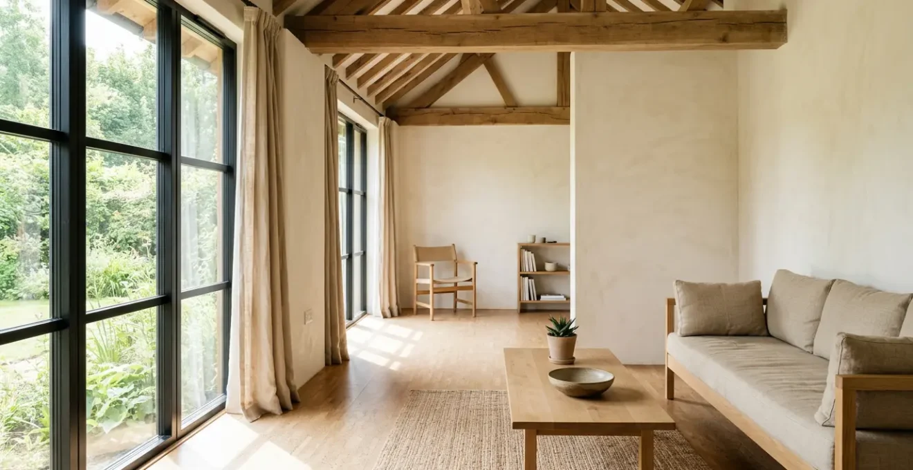 Intérieur sain avec matériaux naturels dans une maison moderne
