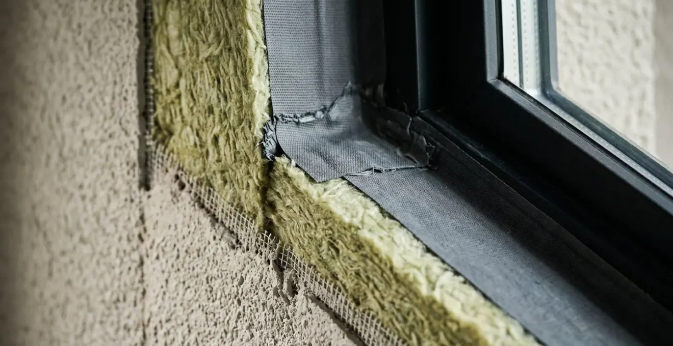 Détail technique montrant le traitement des ponts thermiques en isolation par l'extérieur